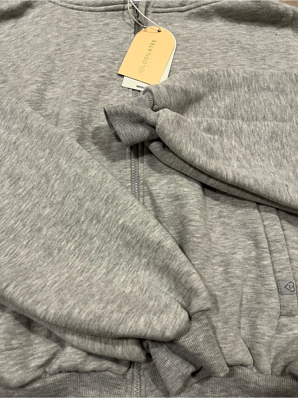 Blogilates Target Marshmallow Full Zip Hoodie Heather Gray NWT Size M - Picture 6 of 6